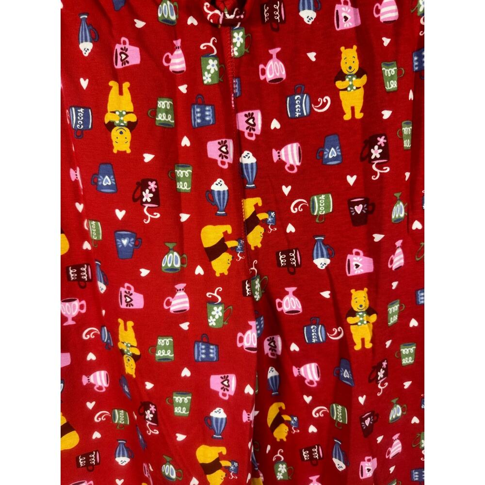 NOS NWT VTG 90s Disney Store Winnie The Pooh “Pooh Cocoa” Pajama Set Medium Red - Picture 10 of 15